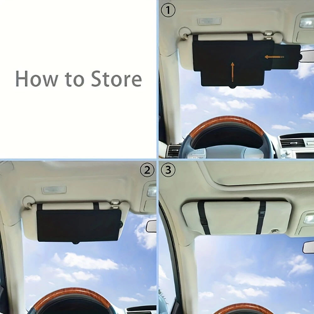 Car Sunshade Sun Visor Extender Anti-Glare Sun Blocker for Driver Passenger Car Sun Visor Sunshade Extender Automotive Sunshade Sun Block — view 2