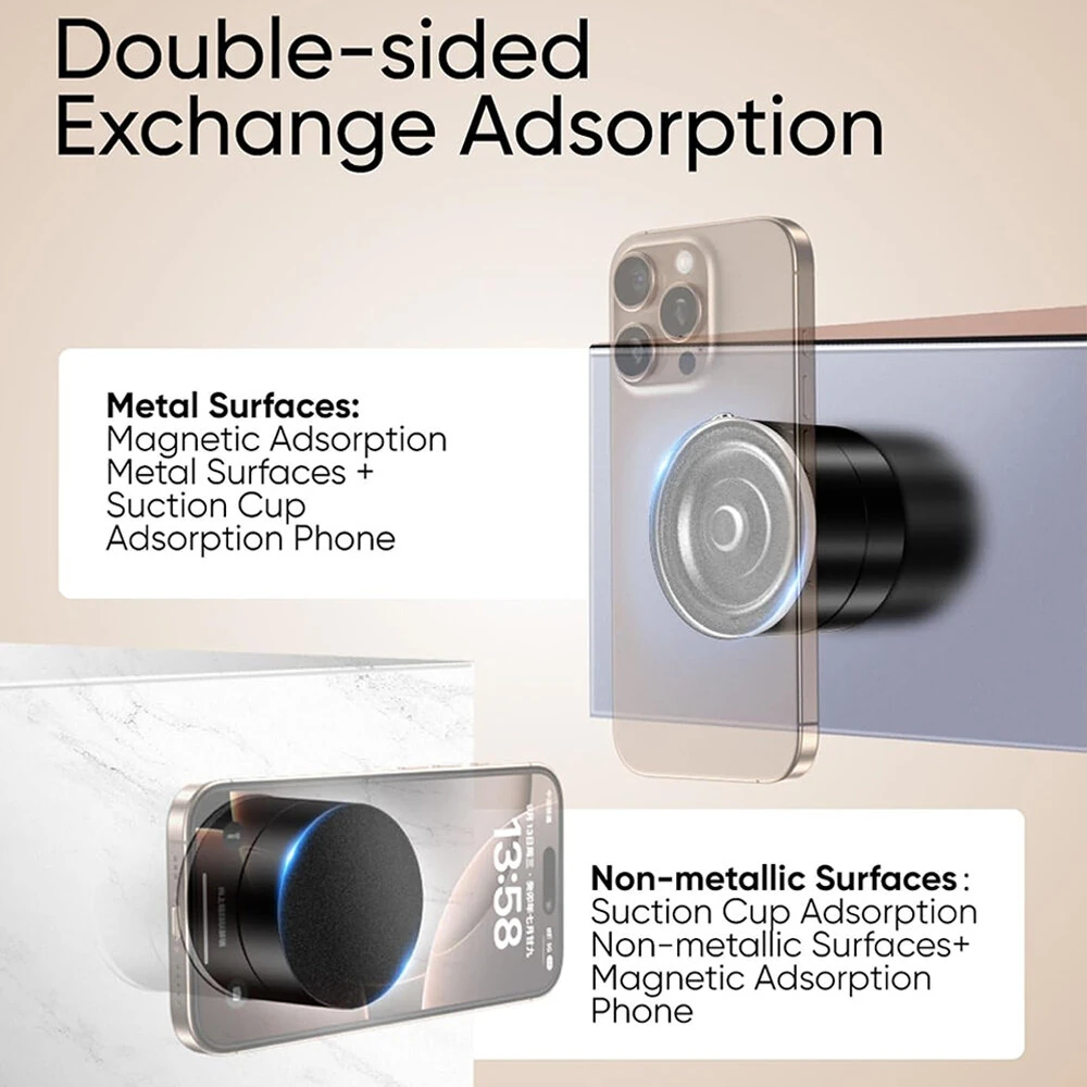 Car Vacuum Suction Phone Holder Double-Sided Suction Cup 360° Rotatable Multi-Angle Adjustable Ultra-Strong Vacuum Adsorption — view 4