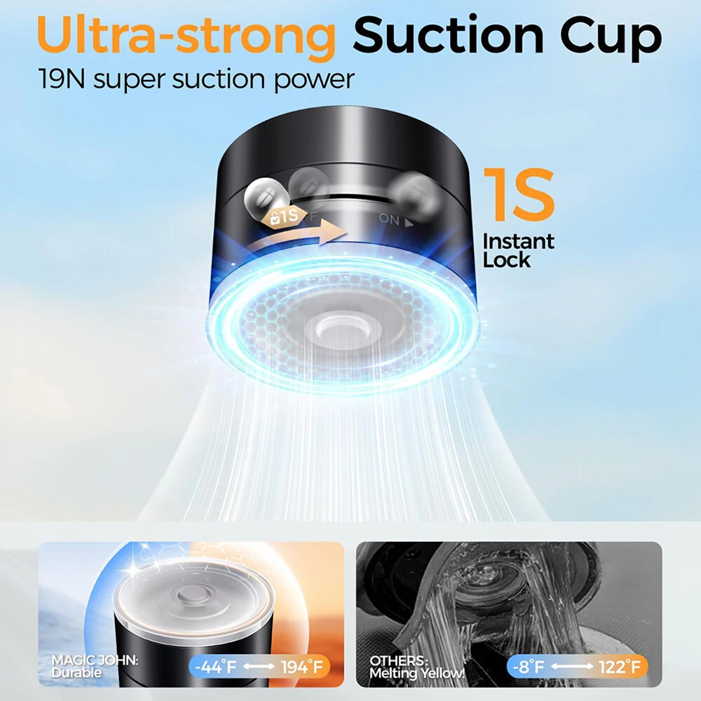 Car Vacuum Suction Phone Holder Double-Sided Suction Cup 360° Rotatable Multi-Angle Adjustable Ultra-Strong Vacuum Adsorption — view 6