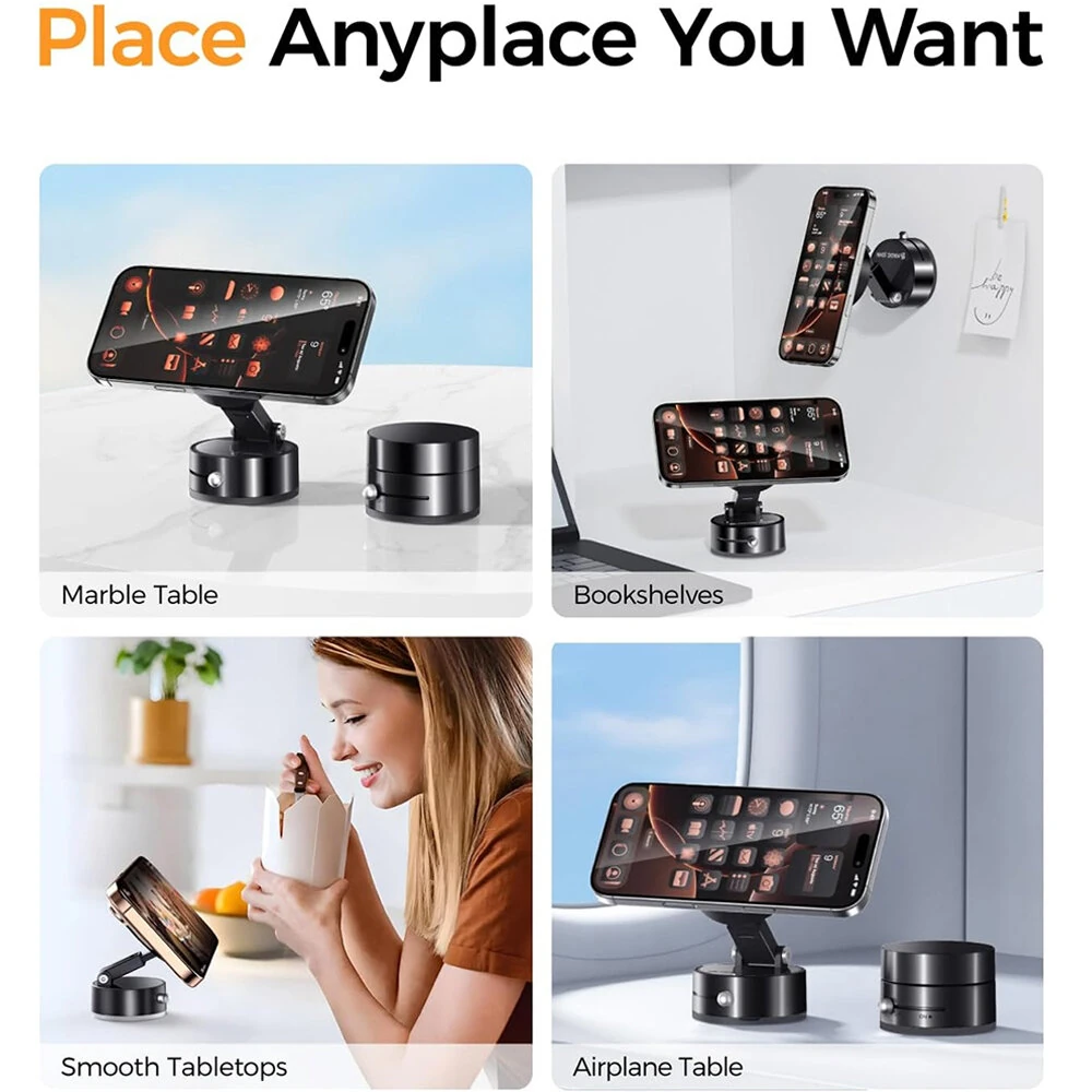 Car Vacuum Suction Phone Holder Double-Sided Suction Cup 360° Rotatable Multi-Angle Adjustable Ultra-Strong Vacuum Adsorption — view 8