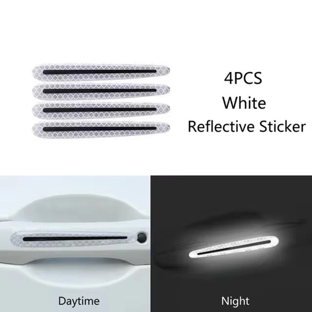 Car Wheel Hub Reflective Stripes Door Handle Safety Warning Sticker Car Warning Tape Automobile Sticker for Car Motorcycle Bike — view 10