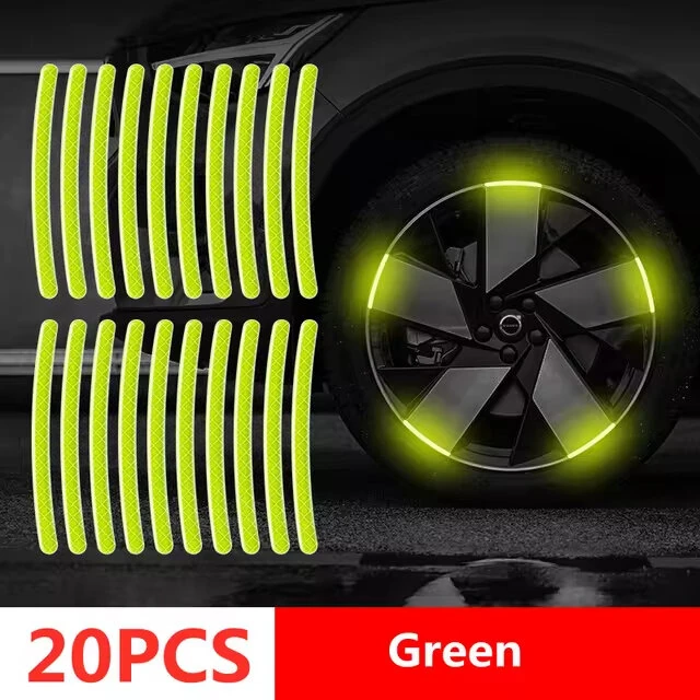 Car Wheel Hub Reflective Stripes Door Handle Safety Warning Sticker Car Warning Tape Automobile Sticker for Car Motorcycle Bike — view 3