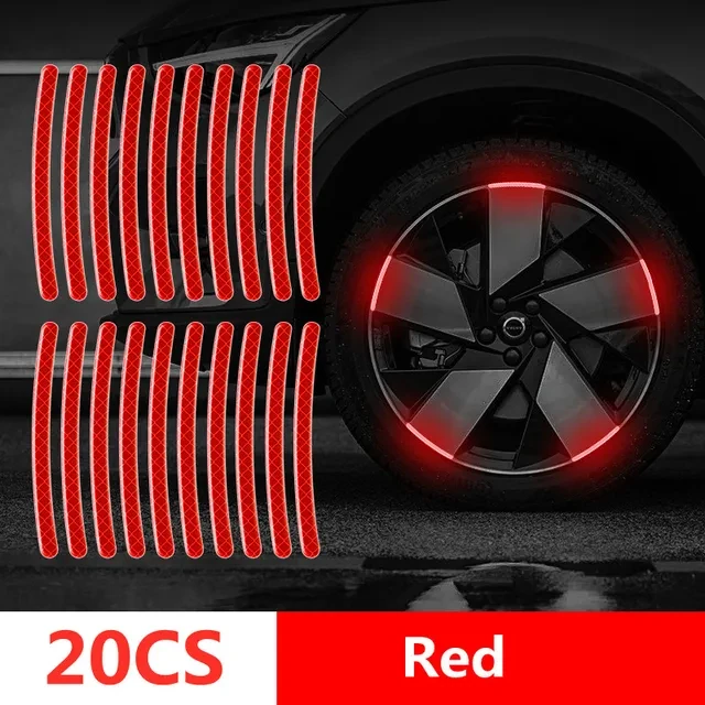 Car Wheel Hub Reflective Stripes Door Handle Safety Warning Sticker Car Warning Tape Automobile Sticker for Car Motorcycle Bike — view 4