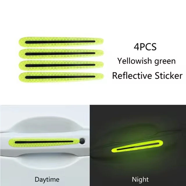 Car Wheel Hub Reflective Stripes Door Handle Safety Warning Sticker Car Warning Tape Automobile Sticker for Car Motorcycle Bike — view 8