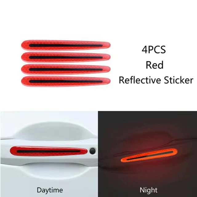 Car Wheel Hub Reflective Stripes Door Handle Safety Warning Sticker Car Warning Tape Automobile Sticker for Car Motorcycle Bike — view 9