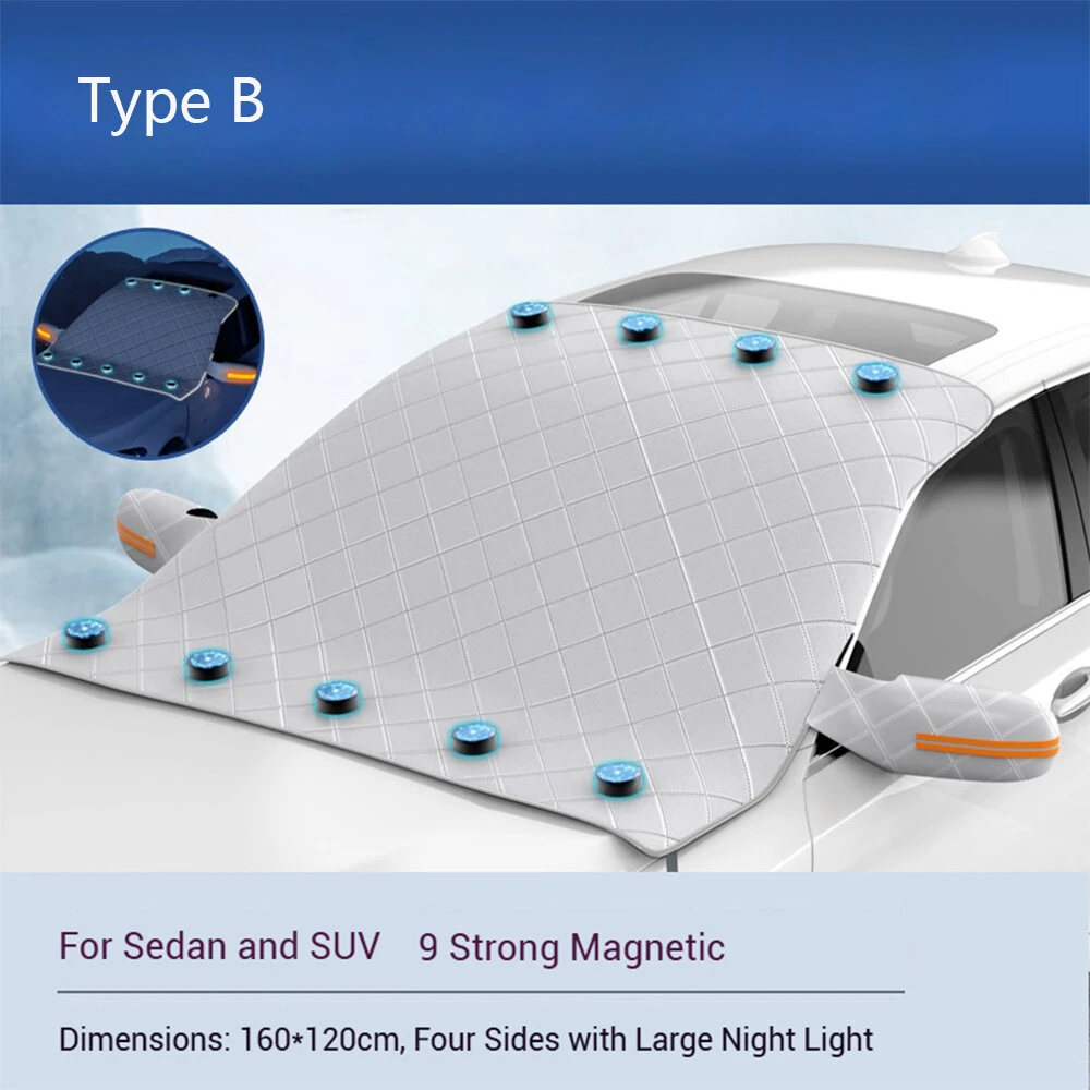 Car Windshield Snow Cover Automobile Anti Freeze Windshield Covers Magnetic Front Window Sun Shade Thickened Protector — view 10