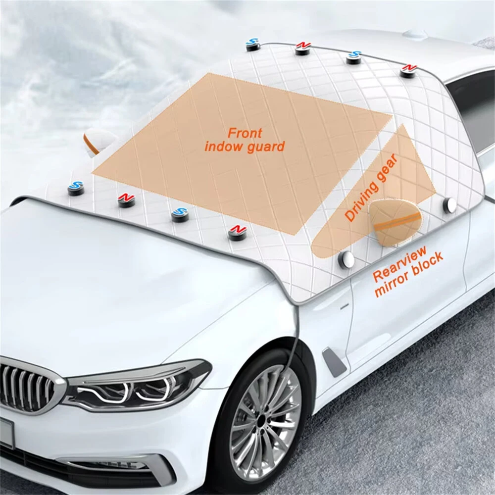 Car Windshield Snow Cover Automobile Anti Freeze Windshield Covers Magnetic Front Window Sun Shade Thickened Protector — view 3