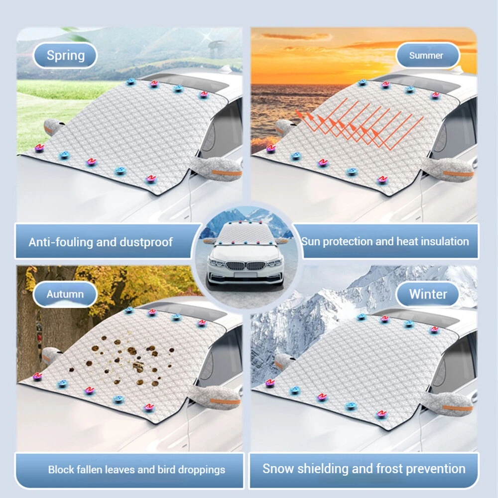 Car Windshield Snow Cover Automobile Anti Freeze Windshield Covers Magnetic Front Window Sun Shade Thickened Protector — view 6