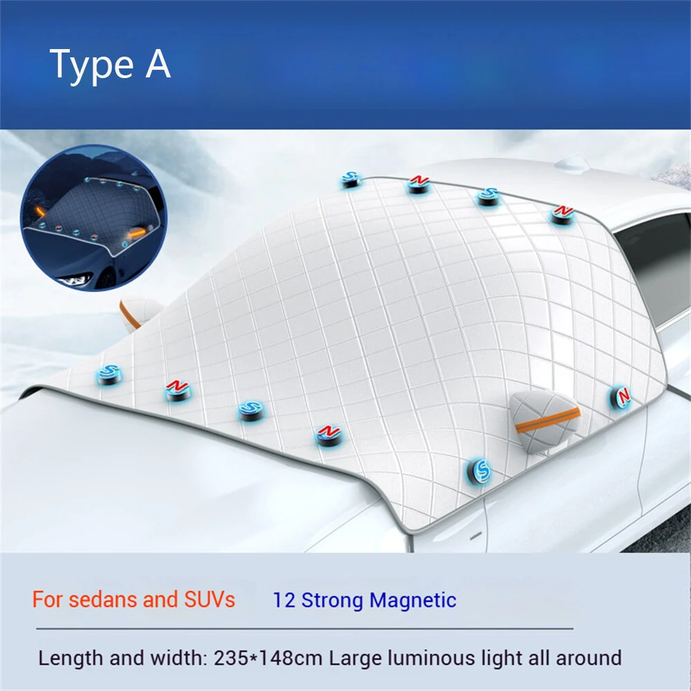 Car Windshield Snow Cover Automobile Anti Freeze Windshield Covers Magnetic Front Window Sun Shade Thickened Protector — view 9