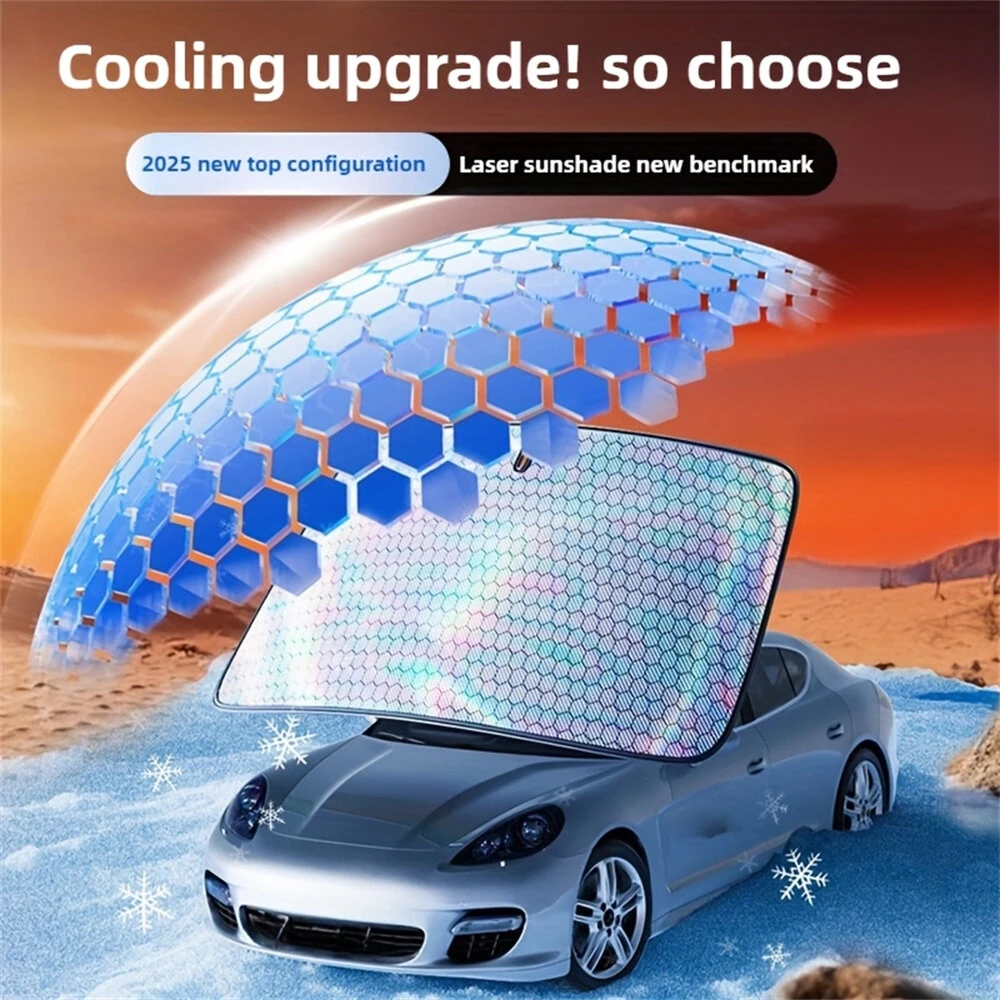 Car Windshield Sun Shade Cover UV Protection Heat Insulation and Sunshade Thickened Oxford Cloth Auto Accessories — view 2