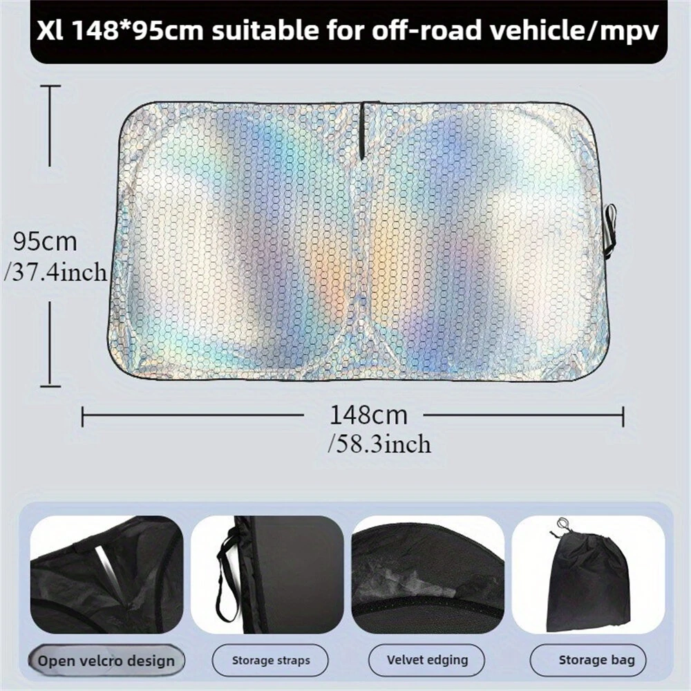 Car Windshield Sun Shade Cover UV Protection Heat Insulation and Sunshade Thickened Oxford Cloth Auto Accessories — view 8