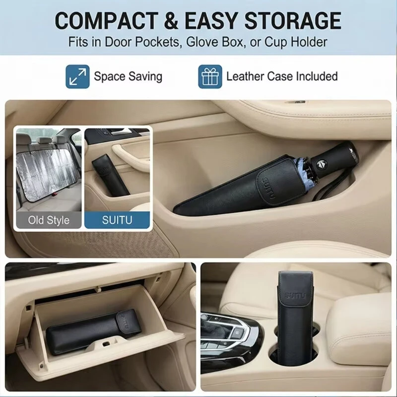 Car Windshield Sun Shade Umbrella 145x79cm Foldable Cartoon Pattern UV Blocker Heat Shield Protector For SUV Sedan MPV — view 3