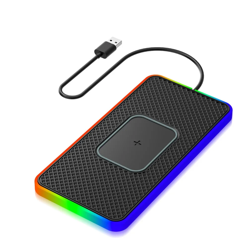Car Wireless Charger with Atmosphere Lighting Wireless Phone Charger Fast Charging Station for 15 14 13 Pro Max — view 11