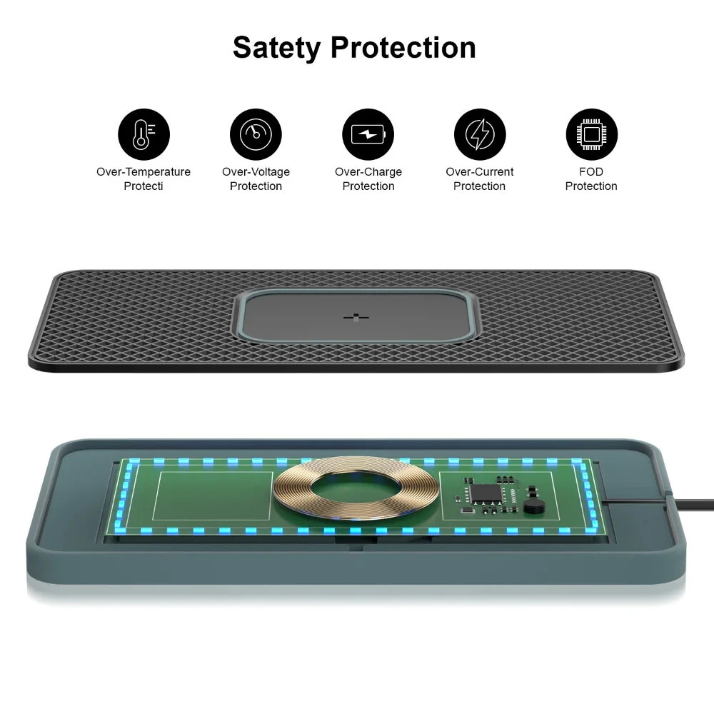 Car Wireless Charger with Atmosphere Lighting Wireless Phone Charger Fast Charging Station for 15 14 13 Pro Max — view 5