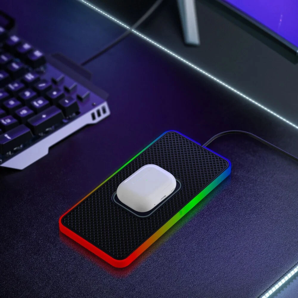 Car Wireless Charger with Atmosphere Lighting Wireless Phone Charger Fast Charging Station for 15 14 13 Pro Max — view 6
