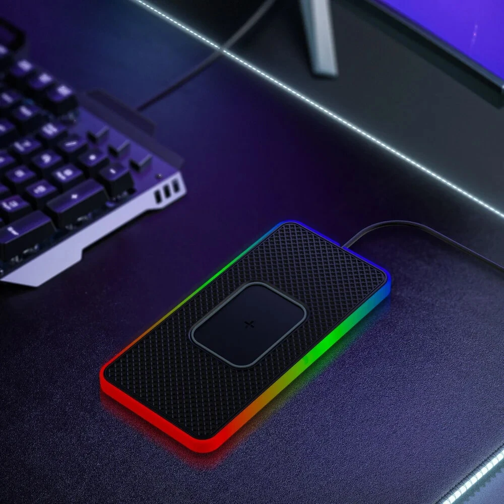 Car Wireless Charger with Atmosphere Lighting Wireless Phone Charger Fast Charging Station for 15 14 13 Pro Max — view 9