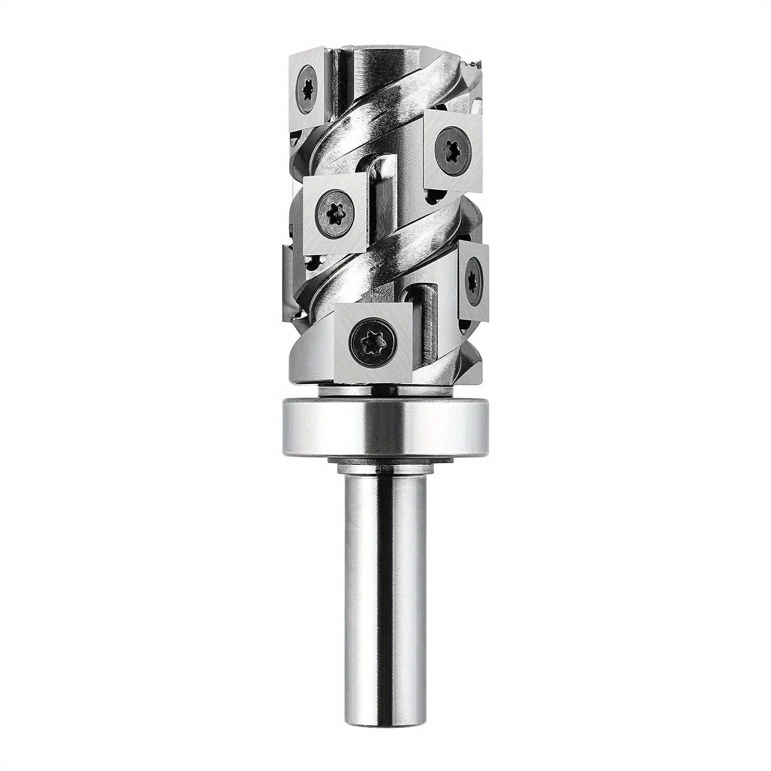 Carbide Insert Flush Trim Router Bit 32mm Dia 1/2" Shank 50mm Cutting Length Top/Bottom Bearing for Woodworking and CNC Engraving — view 9