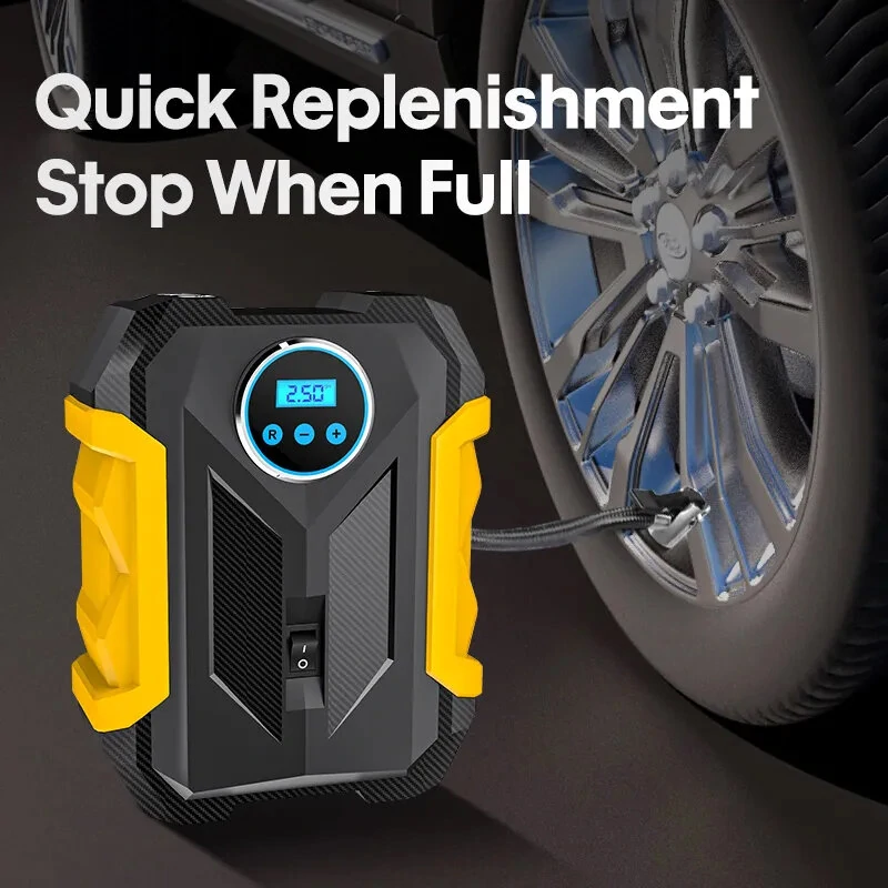 CARSUN Portable Air Compressor Digital Tire Inflation Pump with LED Light Tire Pump Compressor For Car Motorcycle — view 5