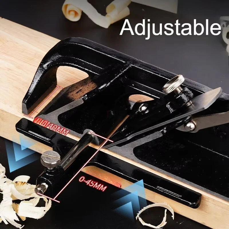 Cast Iron Hand Planer Woodworking Plane T12 Steel Blade CNC Milled Base Adjustable Fence Flat Bottom Smoothing Block Planer For Trimming Chamfering Grooving — view 3