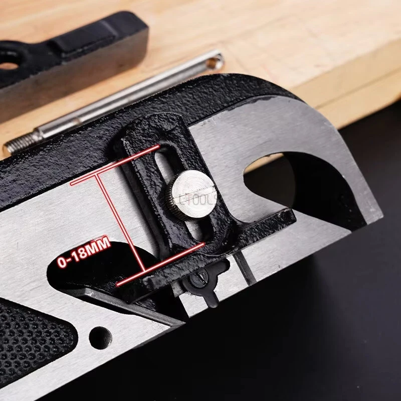 Cast Iron Hand Planer Woodworking Plane T12 Steel Blade CNC Milled Base Adjustable Fence Flat Bottom Smoothing Block Planer For Trimming Chamfering Grooving — view 4