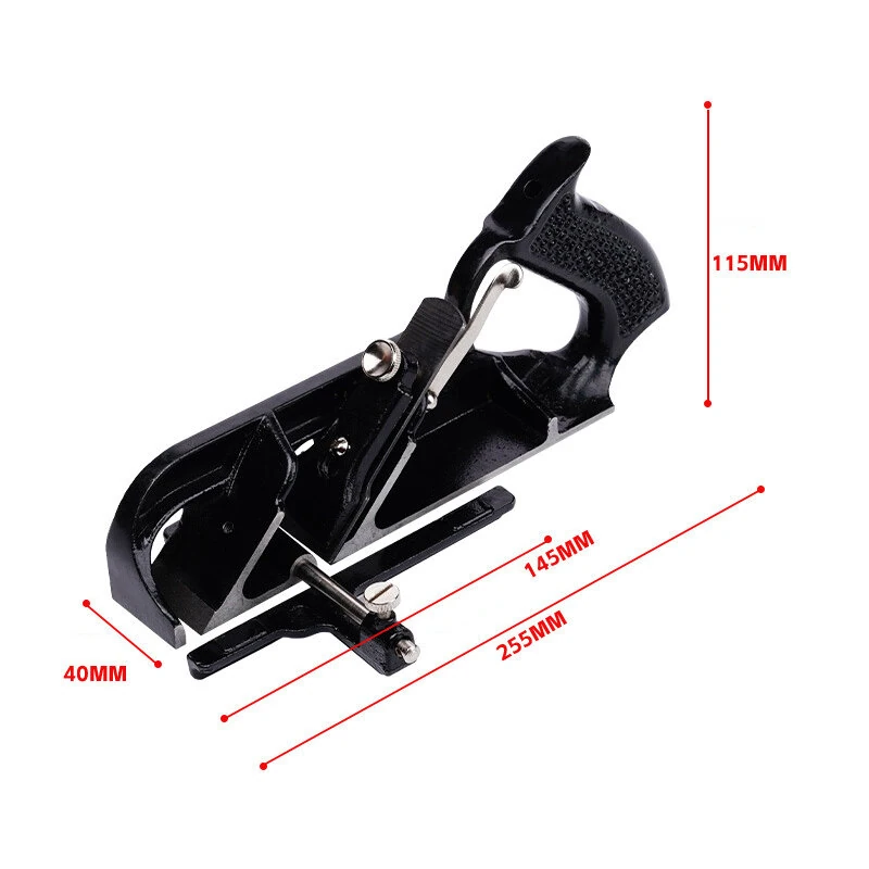 Cast Iron Hand Planer Woodworking Plane T12 Steel Blade CNC Milled Base Adjustable Fence Flat Bottom Smoothing Block Planer For Trimming Chamfering Grooving — view 6