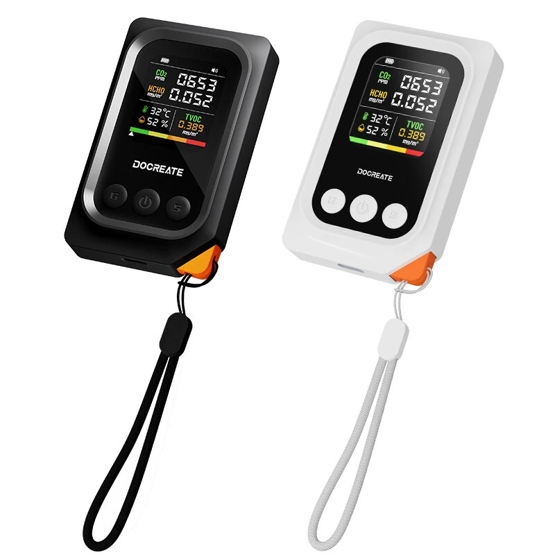 CD52 Portable Air Quality Monitor 5 in 1 Formaldehyde TVOC CO2 Temperature Humidity Rechargeable Compact Device — view 6