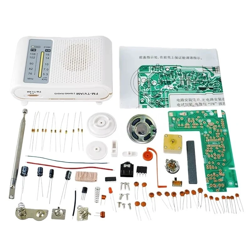 CF210SP Portable DIY Radio Kit FM AM Adjustable Volume Control Electronic Receiver Kit for School Teaching Soldering Practice Training Circuit Board — image 1