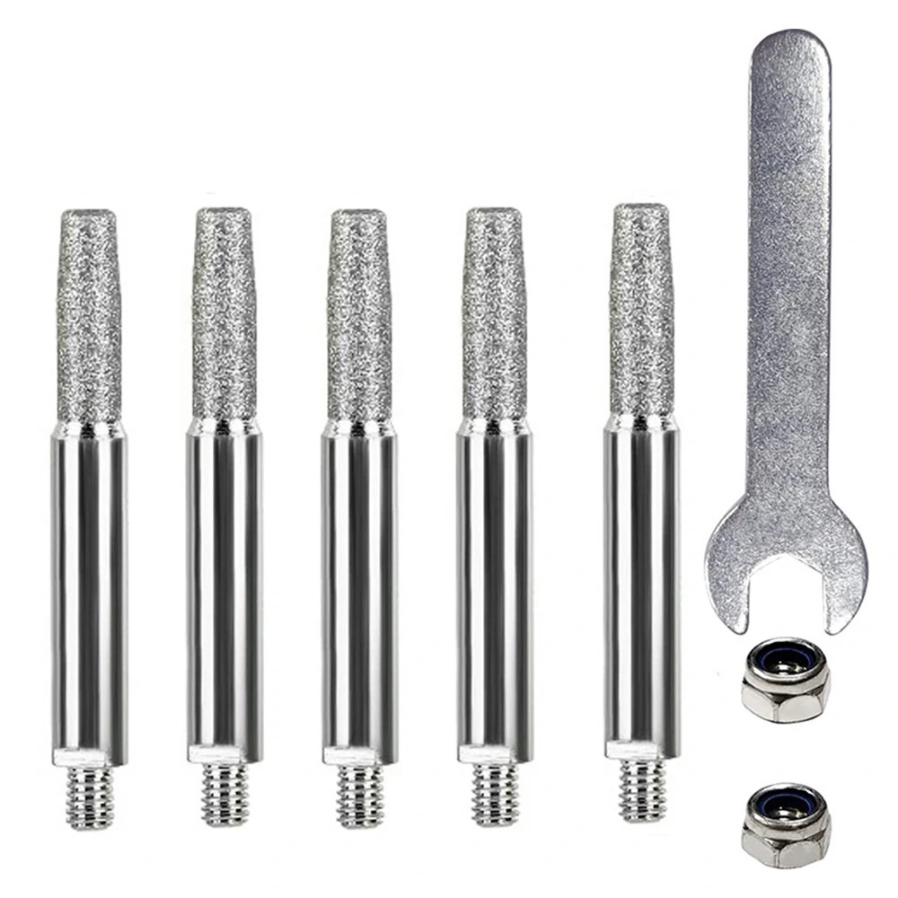 Chainsaw Sharpener Parts Diamond Coated Grinding Head Cylindrical Burr 4 5 6mm For Portable Hand Chain Grinder — view 2