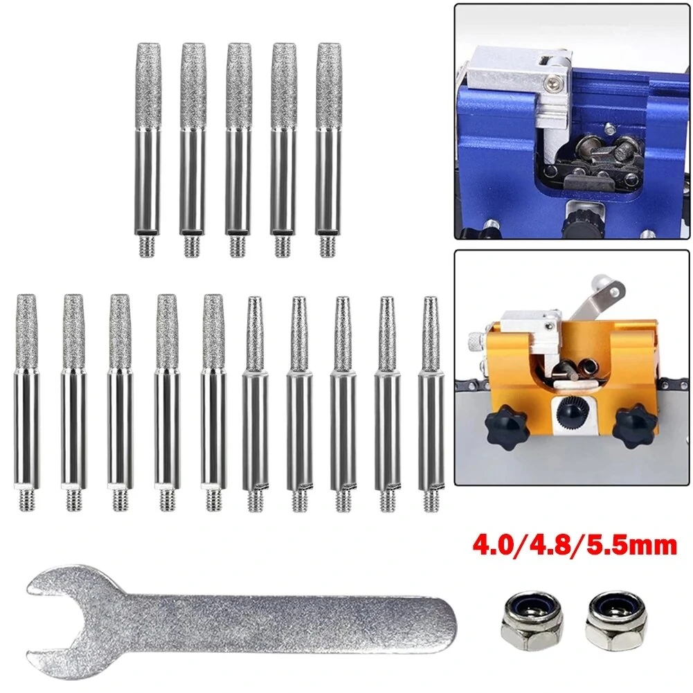Chainsaw Sharpener Parts Diamond Coated Grinding Head Cylindrical Burr 4 5 6mm For Portable Hand Chain Grinder — view 3