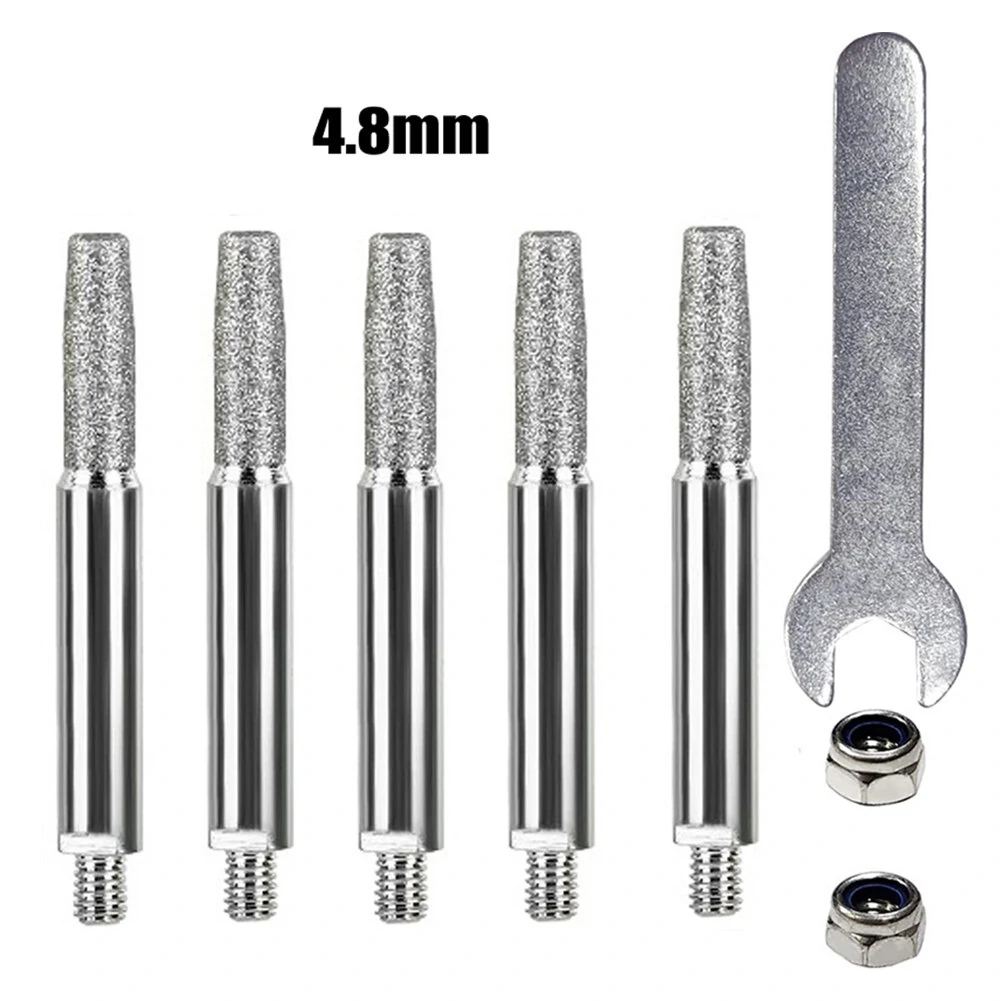 Chainsaw Sharpener Parts Diamond Coated Grinding Head Cylindrical Burr 4 5 6mm For Portable Hand Chain Grinder — view 5