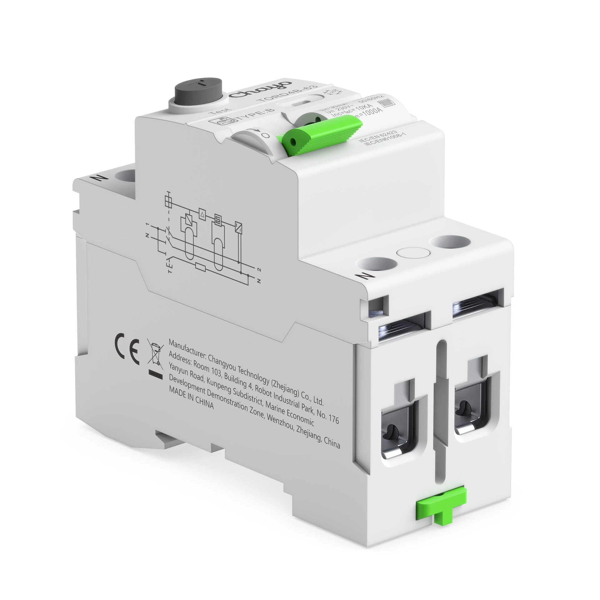 Chayo RCD RCCB Type B Earth Leakage Residual Current Circuit Breaker Evse 2P 4P AC 63a 30ma 100ma 300ma 10KA Din Rail 230V — view 5