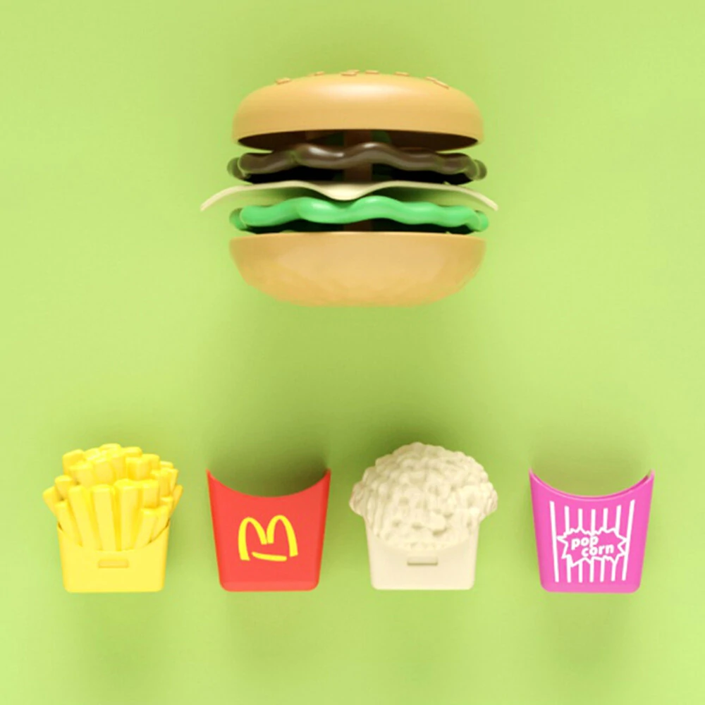 Children's Play House Puzzle Exercise Hand-eye Coordination Toy Mini Hamburger French Fries Western Food Kitchen Set Simulation Model 27pcs — view 3