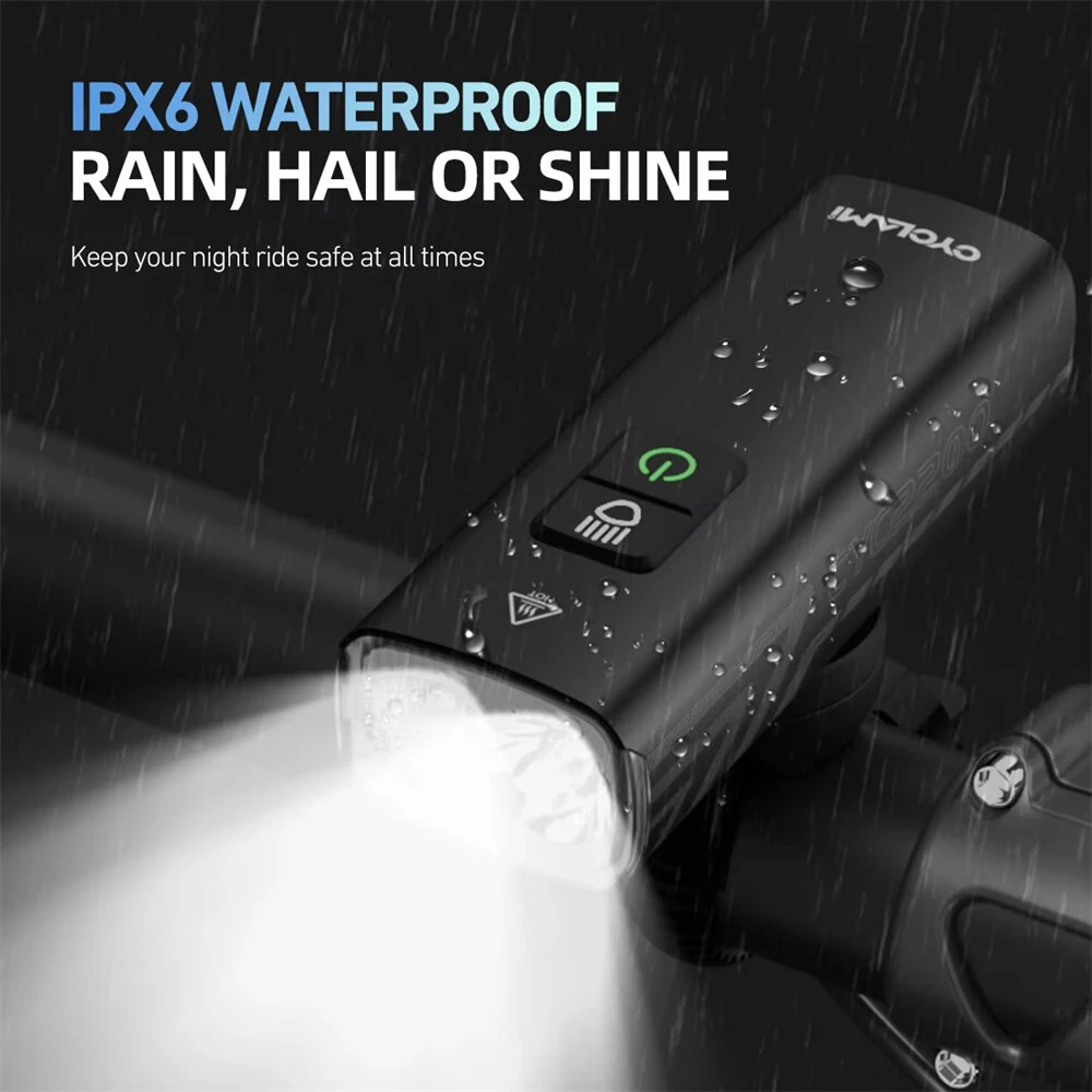 CLAMI BR 2000 Lumens Bicycle Headlight 4500mAh 5 Gears IPX6 Waterproof Type-C Charging High Brightness Bike Front Lights for Road Cycling Safety — view 5