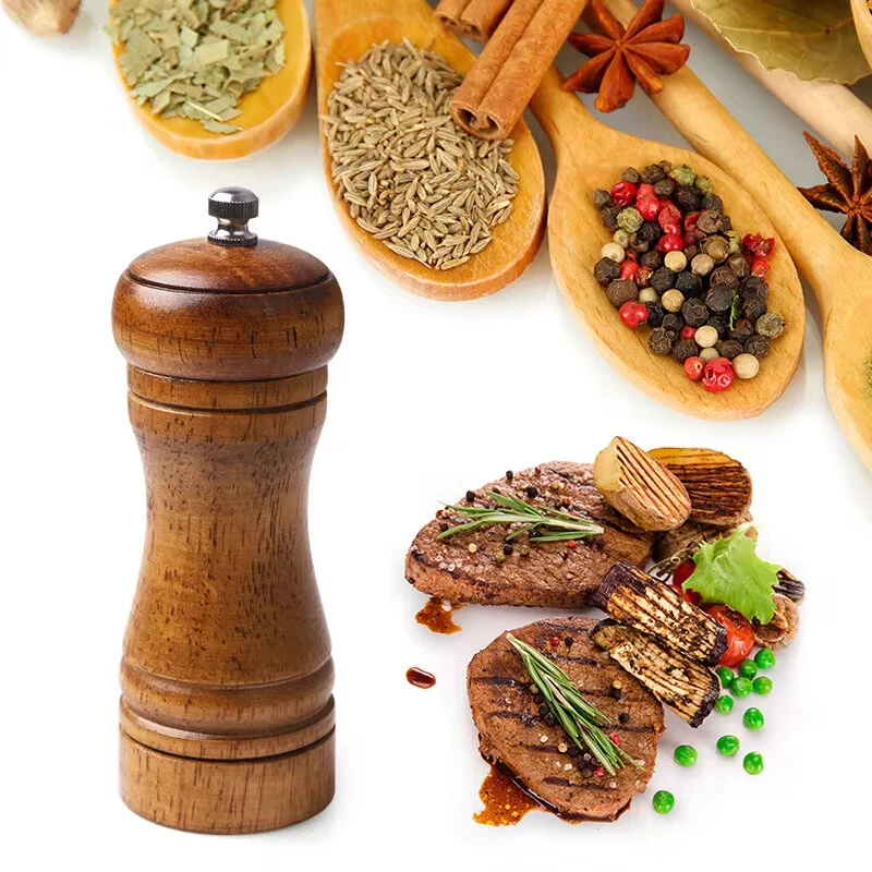 Classic Manual Salt Mill Wooden Pepper Grinder Set Salt Grinder Refillable Pepper Mill Pepper Grinder for Kitchen — Classic
