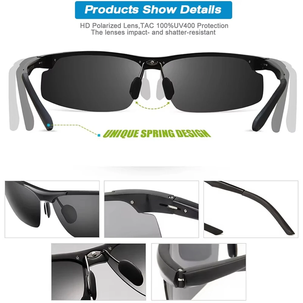 Classic Men Polarized Sunglasses Lightweight UV400 Protection Anti-Glare Sun Eyewear Glasses for Outdoor Climbing Fishing Travel — view 3