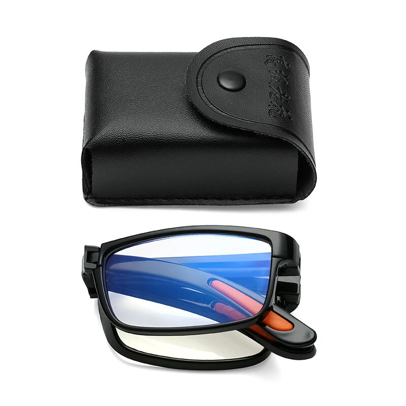 Classic Portable Folding Reading Glasses Ultralight Eyewear Anti-blue Light Presbyopia Glasses for Men Women Far Sight Glasses with Box Diopter +1.0 To +3.50 — view 2