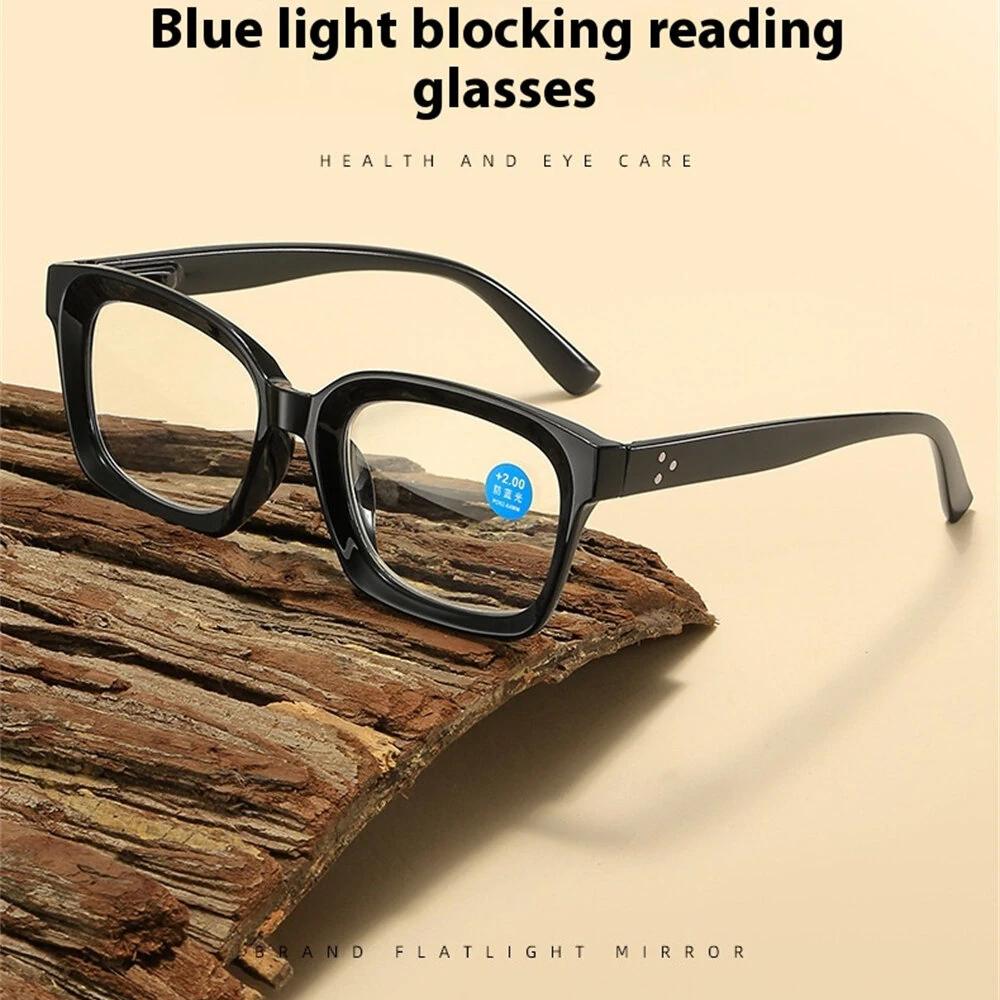 Classic Square Black Reading Glasses for Men Women HD Anti-blue Light Eye Protection Presbyopia Eyeglasses — view 2