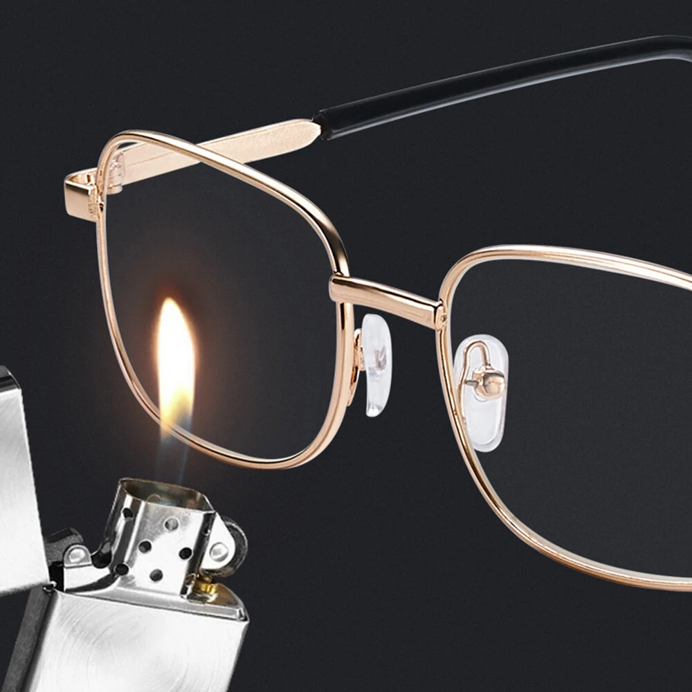 Clear HD Lenses Foldable Reading Glasses Anti-Blue Light Presbyopia Glasses Eye Protection Anti-fatigue Distance Glasses, Men's Women's Full-frame Alloy — view 3