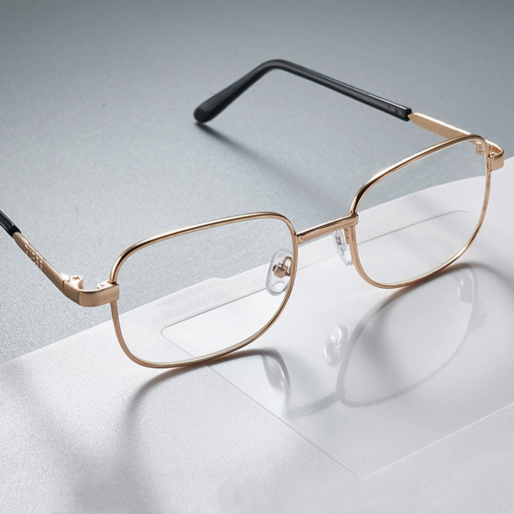 Clear HD Lenses Foldable Reading Glasses Anti-Blue Light Presbyopia Glasses Eye Protection Anti-fatigue Distance Glasses, Men's Women's Full-frame Alloy — view 5