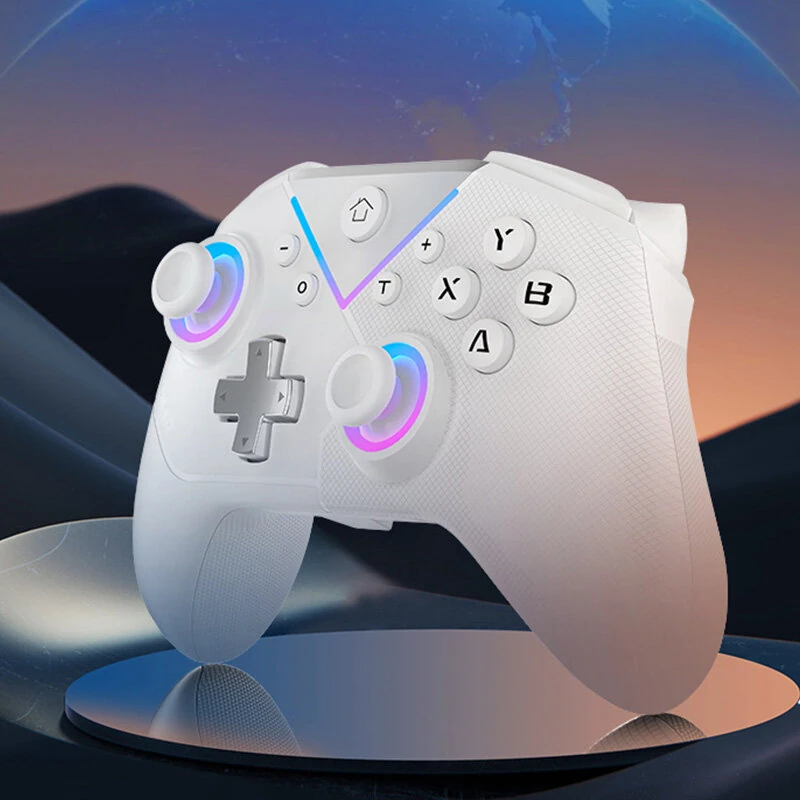 CM-617 Wireless bluetooth Game Controller with Hall Effect Joystick Anti Stick Drift RGB Lighting Motion Control Vibration Function 600mAh Battery Gamepad for Switch PC Steam iOS Android — view 2
