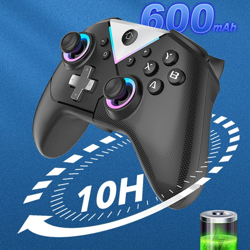 CM-617 Wireless bluetooth Game Controller with Hall Effect Joystick Anti Stick Drift RGB Lighting Motion Control Vibration Function 600mAh Battery Gamepad for Switch PC Steam iOS Android — view 6