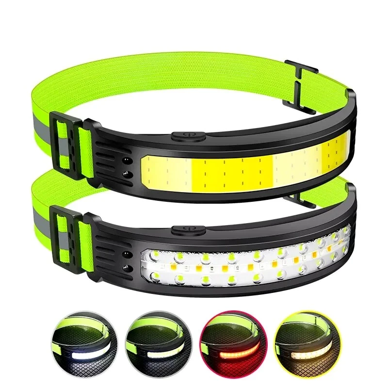 COB Sensor Headlight Built in Battery Fishing Headlamp Rechargeable 6 Modes Head Torch Outdoor Camping Flashlight — view 2