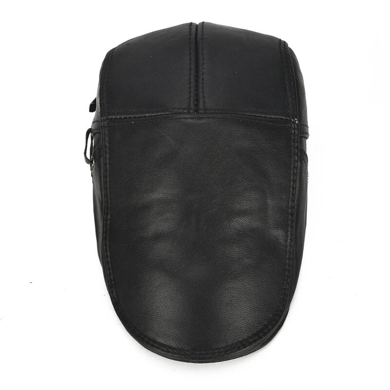 Collrown Berets Mens Flat Caps Genuine Leather Duck Tongue Cap Classic Adjustable Casual Driving Cabbie Hat — view 5