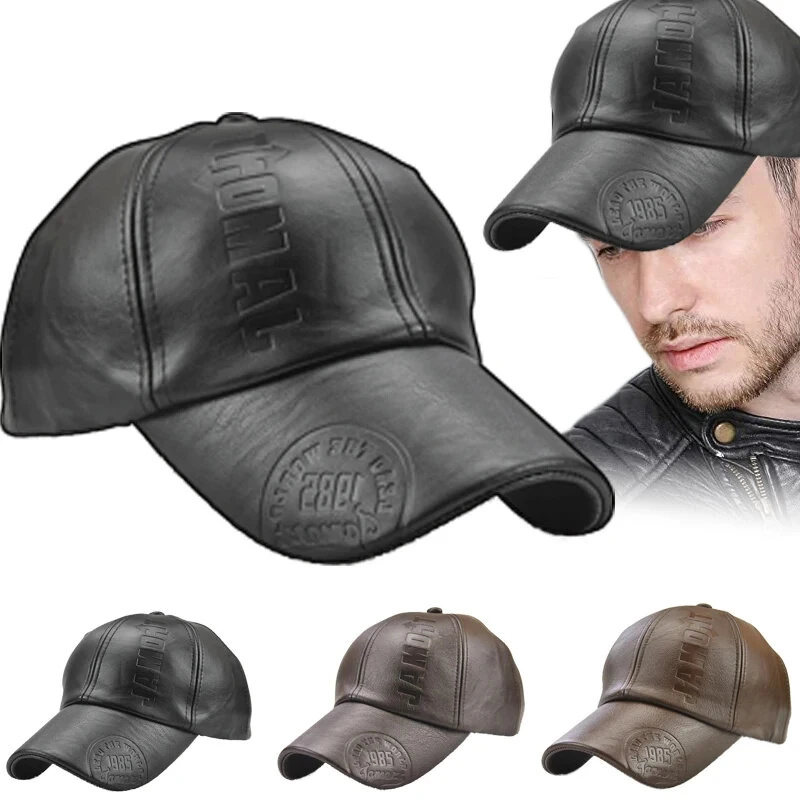 Collrown Fashion Baseball Cap Outdoor Men's Adjustable PU Leather Hat Letters Embossed Casual Hats Women Unisex Sport Sun Visor Hat — view 4