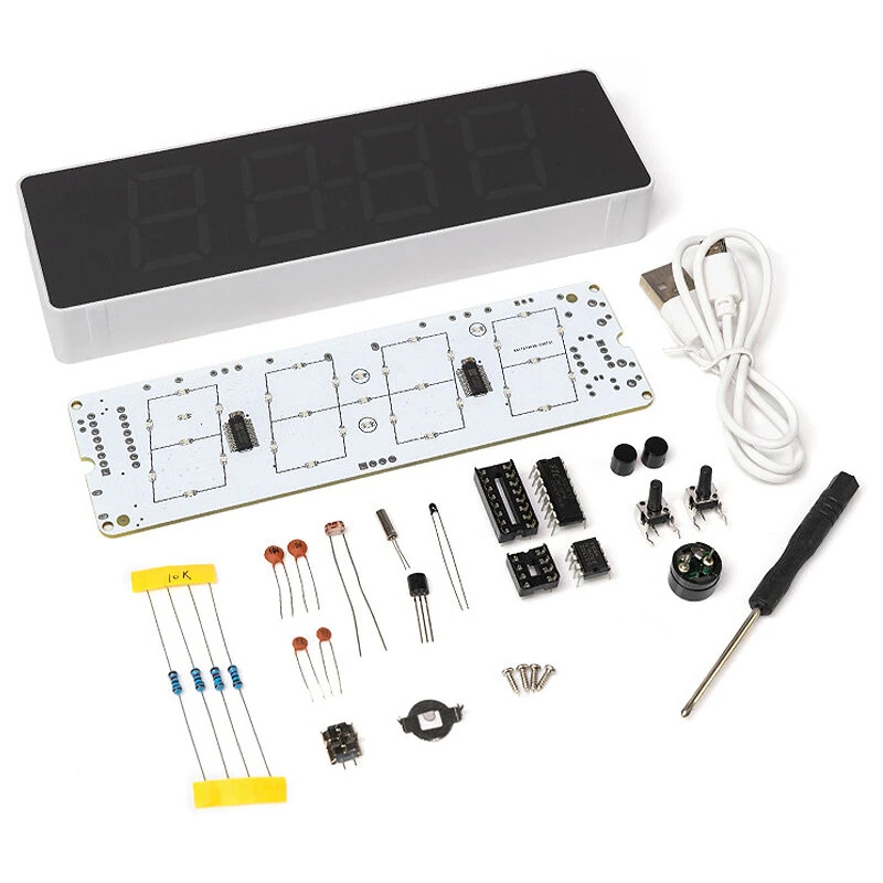 Colorful Digital Clock DIY Kit Colorful Rgb Clock Microcontroller Soldering Exercise Practical Training Production Welding Exercise — view 6