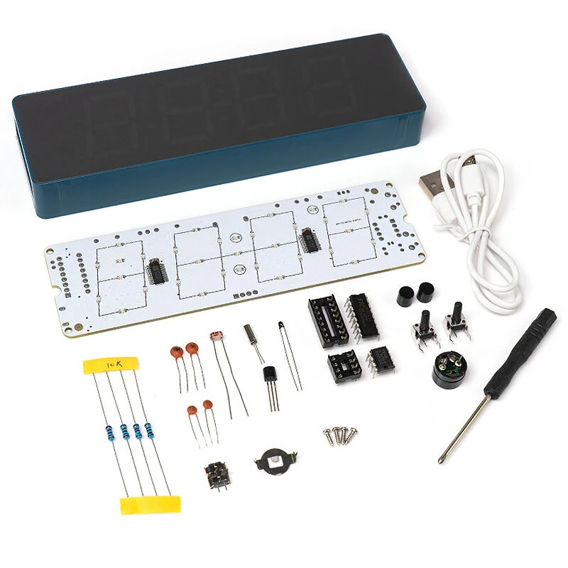 Colorful Digital Clock DIY Kit Colorful Rgb Clock Microcontroller Soldering Exercise Practical Training Production Welding Exercise — view 7