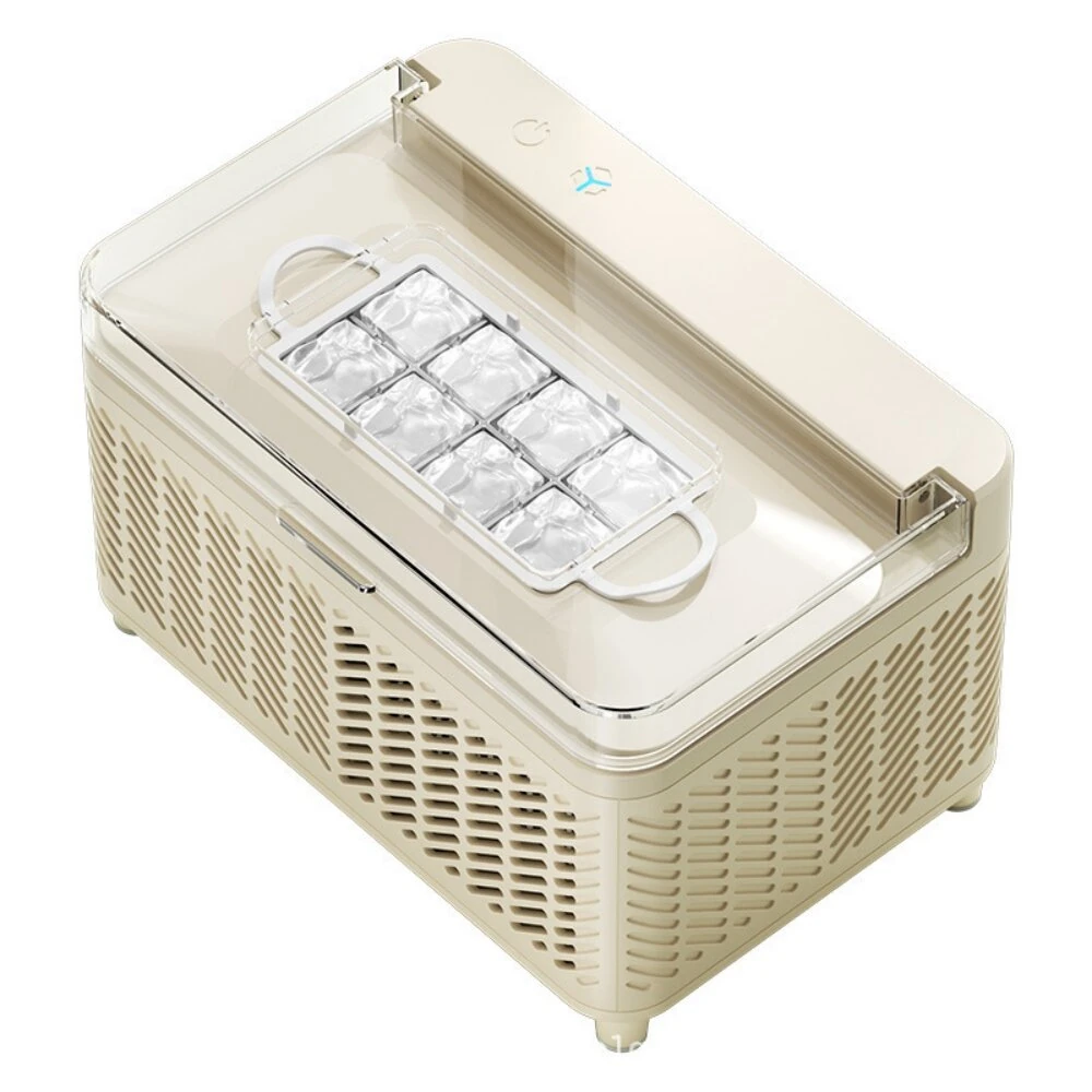 Comfook 120W Portable Mini Desktop Ice Maker Quick 8 Solid Ice Cubes in 15-20Mins Fast Ice Making Quiet & Compact for Home Office Camping Car Use — image 1