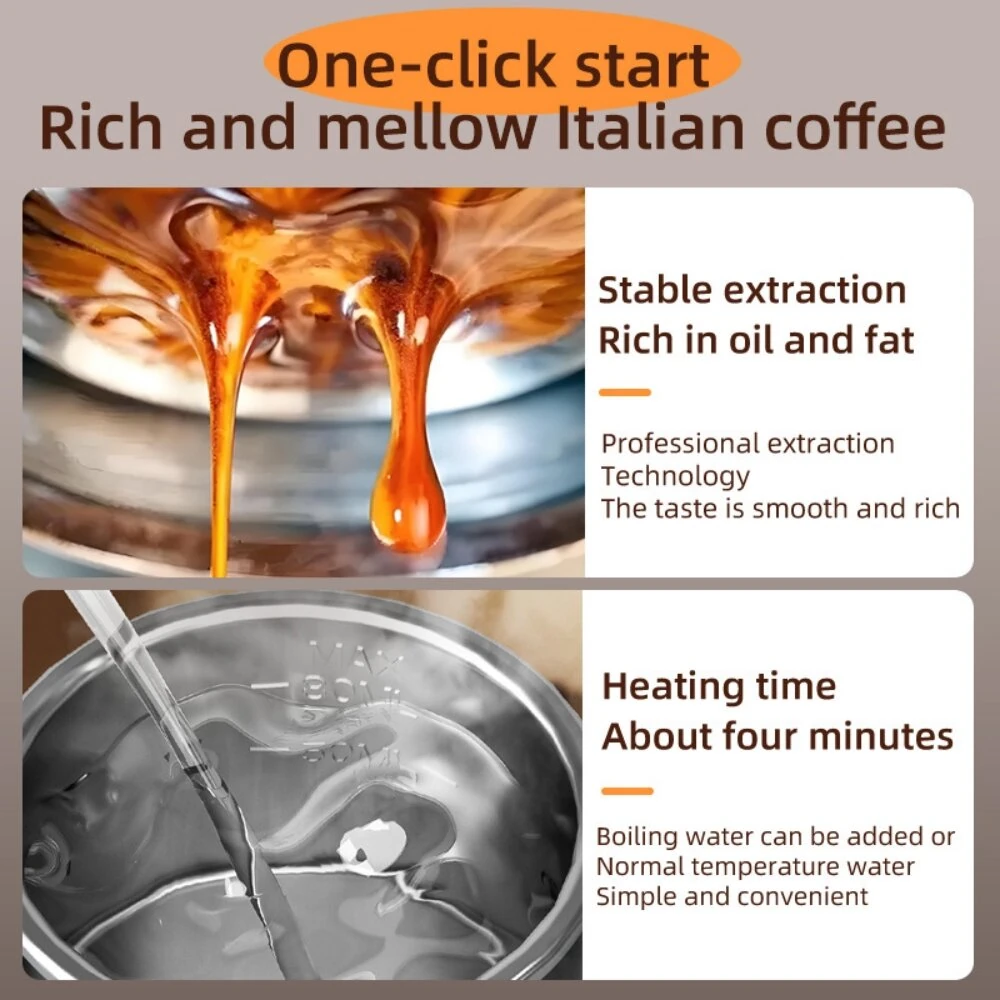 Comfook 2-in-1 20Bar Portable Espresso Coffee Maker With 80ml Water Tank Fast Heating One-Click 7500mAh Rechargeable for Home Travel — view 4