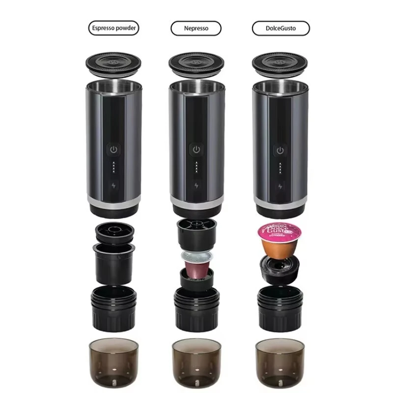 Comfook 2-In-1 Cordless Portable Espresso Coffee Maker 80ml Water Tank 4 Minutes Fast Heating Type-C Charging for Home Travel Camping — view 6