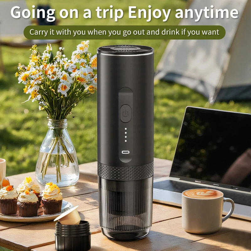 Comfook 2-in-1 Portable Electric Espresso Coffee Machine 20Bar With 80ml Water Tank 4 Minutes Cordless Fast Heating 7500mAh Rechargeable Coffee Maker for Home Travel — view 3